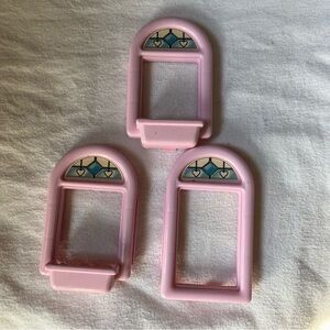 3 Fisher Price Loving Family Grand Dollhouse Window Replacement Lot 1997 Parts